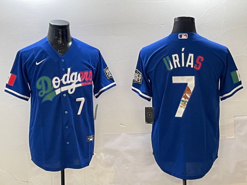 Men Los Angeles Dodgers #7 Urias Blue Fashion 2025 Nike MLB Jersey style 7